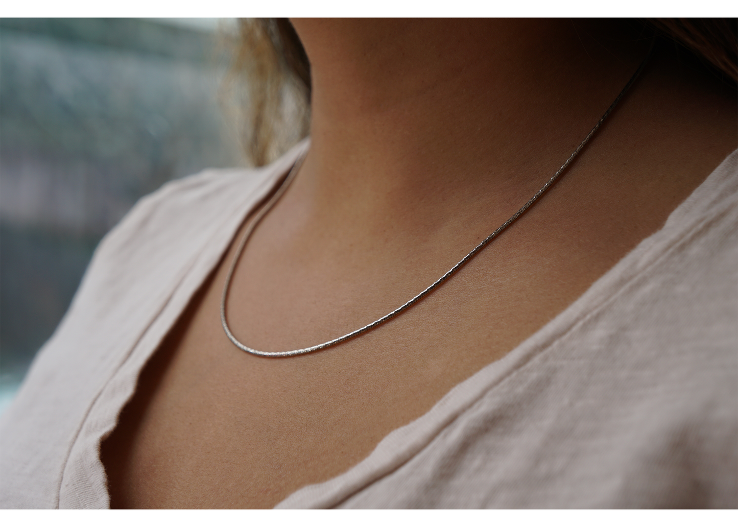 Minimalist Sterling Silver Snake Chain with Patterns - Elegant 18-Inch Silver Necklace - Hypoallergenic & Waterproof