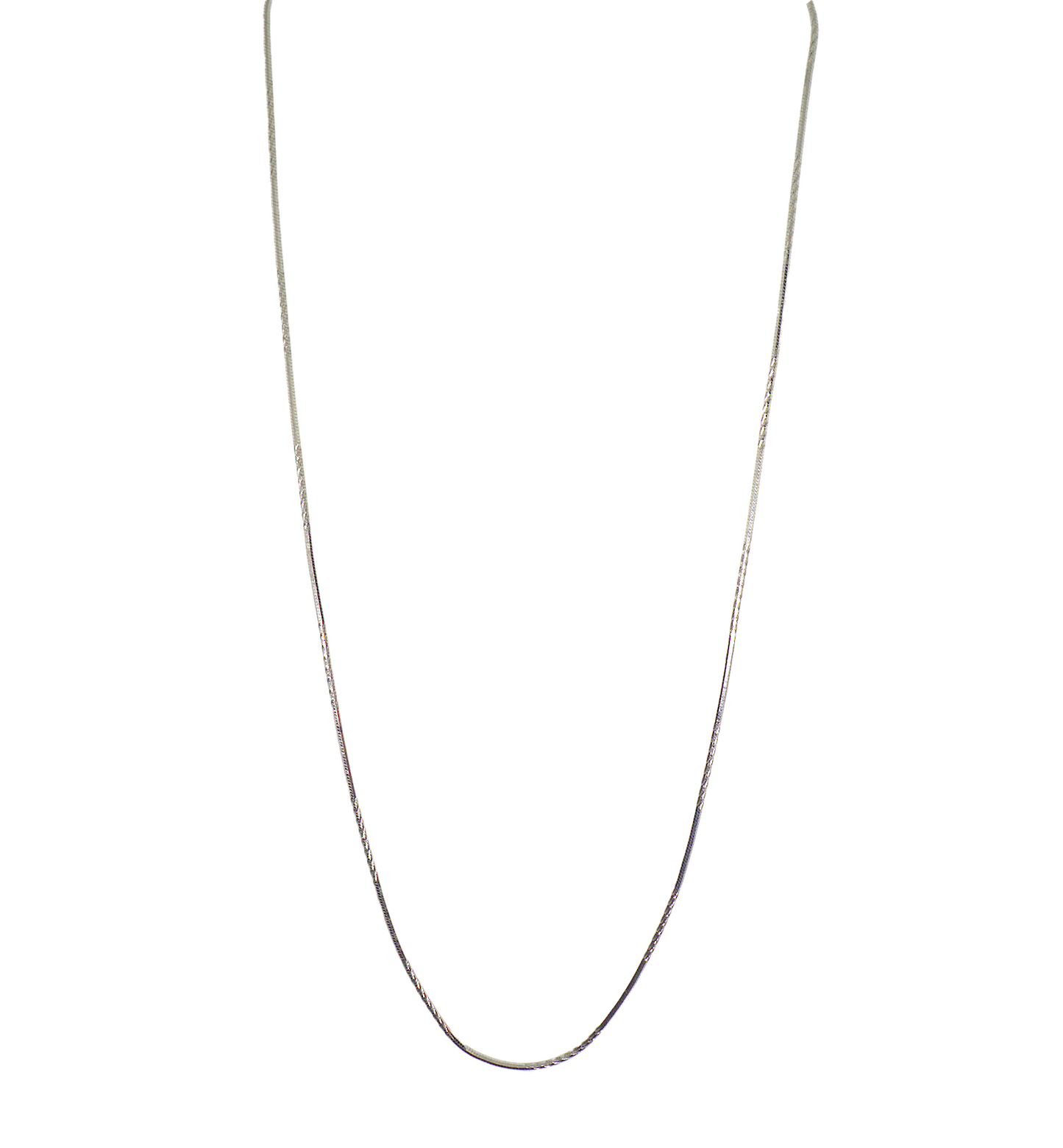 Minimalist Sterling Silver Herringbone Chain with Patterns - Elegant 18-Inch Silver Necklace - Hypoallergenic & Waterproof