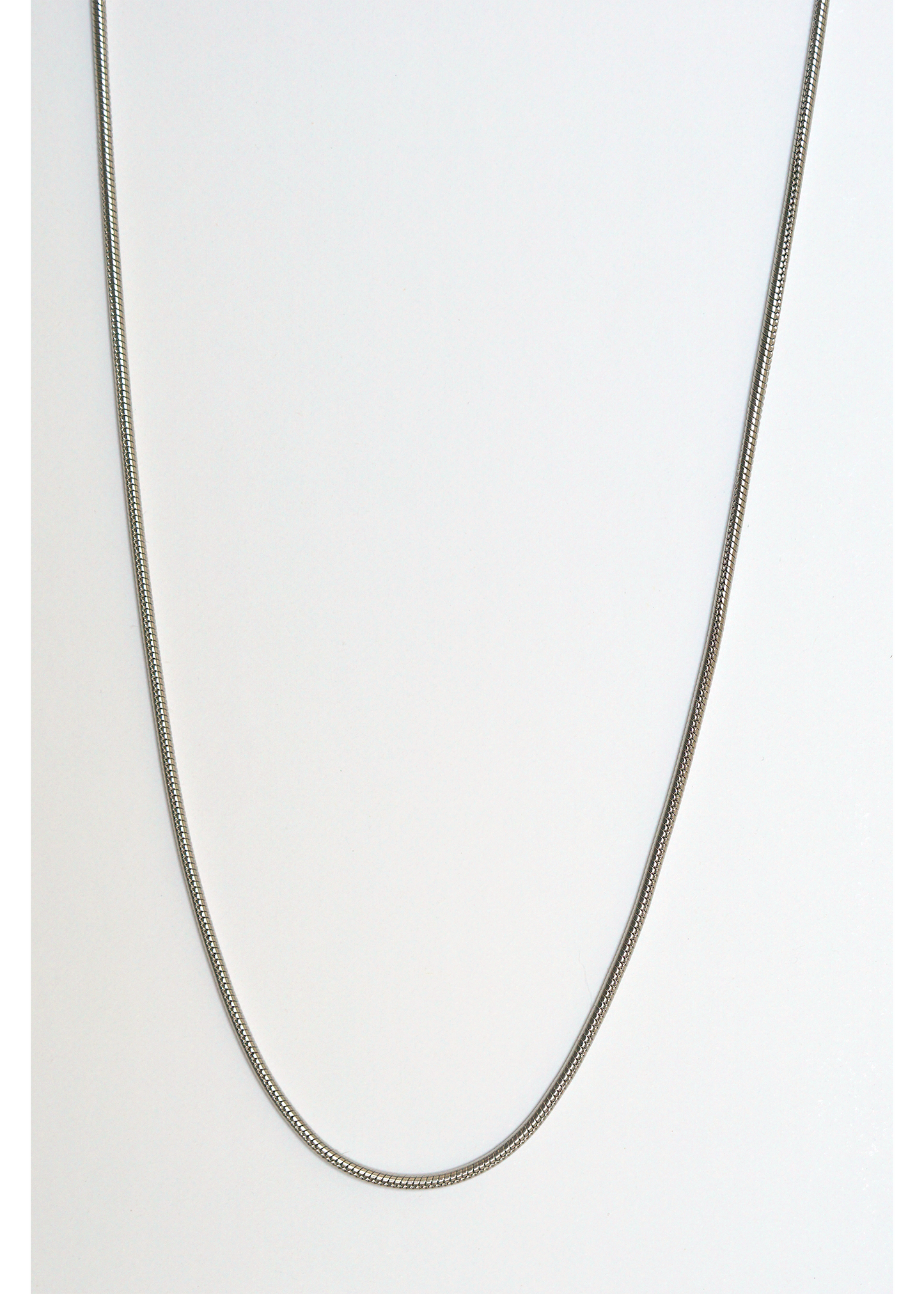 Minimalist Sterling Silver Snake Chain - Elegant 18-Inch Silver Necklace - Hypoallergenic & Waterproof